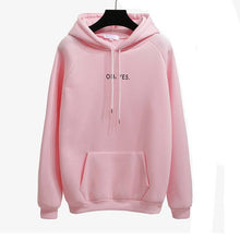 Load image into Gallery viewer, Letter Harajuku Casual Coat Two Layers Hat 2017 Winter Fleece Pink Pullover Thick Loose Women Hoodies Sweatshirt Female