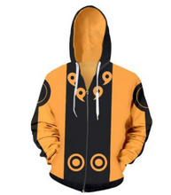 Load image into Gallery viewer, New fashion Cool sweatshirt Hoodies Men women printed 3D Anime Naruto hoodie cosplay Streetwear hip hop tracksuit Zipper Hoody