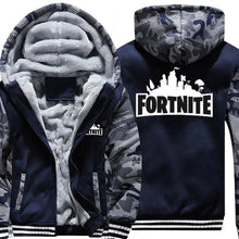 Load image into Gallery viewer, US SIZE Super Warm Fortnite Hoodies Sweatshirts For Men Thick Fleece Men's Camouflage Jackets Clothes Casual Zipup Adult Coats