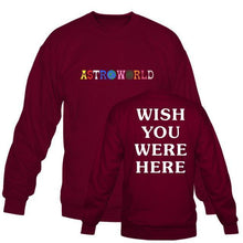 Load image into Gallery viewer, Travis Scott Astroworld WISH YOU WERE HERE Unisex Pullover Hoodie and Sweatshirt different size pls see the size chart