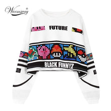Load image into Gallery viewer, woman's sweatshirt harajuku letters sexy crop top punk hip-hop hoody large size sudaderas mujer fashion feminino moleton B-008