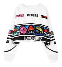 Load image into Gallery viewer, woman's sweatshirt harajuku letters sexy crop top punk hip-hop hoody large size sudaderas mujer fashion feminino moleton B-008
