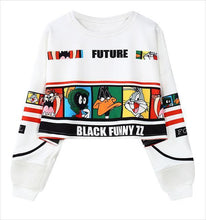 Load image into Gallery viewer, woman's sweatshirt harajuku letters sexy crop top punk hip-hop hoody large size sudaderas mujer fashion feminino moleton B-008
