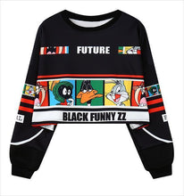 Load image into Gallery viewer, woman's sweatshirt harajuku letters sexy crop top punk hip-hop hoody large size sudaderas mujer fashion feminino moleton B-008