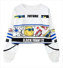 Load image into Gallery viewer, woman's sweatshirt harajuku letters sexy crop top punk hip-hop hoody large size sudaderas mujer fashion feminino moleton B-008
