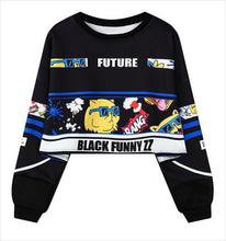 Load image into Gallery viewer, woman's sweatshirt harajuku letters sexy crop top punk hip-hop hoody large size sudaderas mujer fashion feminino moleton B-008