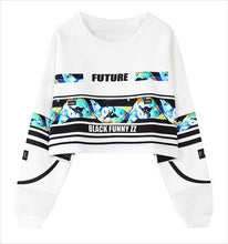 Load image into Gallery viewer, woman's sweatshirt harajuku letters sexy crop top punk hip-hop hoody large size sudaderas mujer fashion feminino moleton B-008