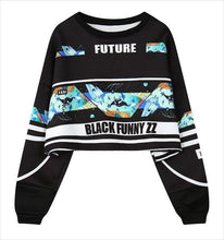Load image into Gallery viewer, woman's sweatshirt harajuku letters sexy crop top punk hip-hop hoody large size sudaderas mujer fashion feminino moleton B-008