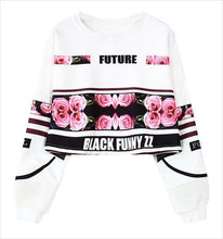 Load image into Gallery viewer, woman's sweatshirt harajuku letters sexy crop top punk hip-hop hoody large size sudaderas mujer fashion feminino moleton B-008