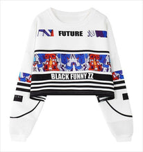 Load image into Gallery viewer, woman's sweatshirt harajuku letters sexy crop top punk hip-hop hoody large size sudaderas mujer fashion feminino moleton B-008