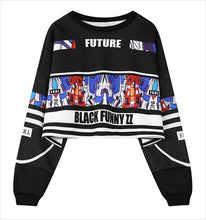 Load image into Gallery viewer, woman's sweatshirt harajuku letters sexy crop top punk hip-hop hoody large size sudaderas mujer fashion feminino moleton B-008