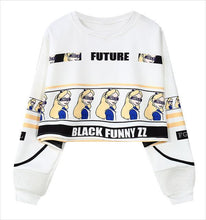 Load image into Gallery viewer, woman's sweatshirt harajuku letters sexy crop top punk hip-hop hoody large size sudaderas mujer fashion feminino moleton B-008