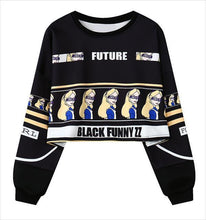 Load image into Gallery viewer, woman's sweatshirt harajuku letters sexy crop top punk hip-hop hoody large size sudaderas mujer fashion feminino moleton B-008