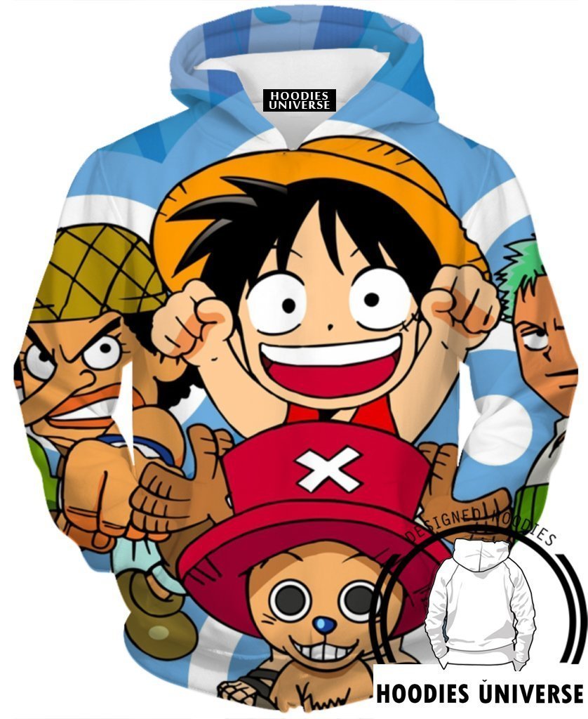 KID LUFFY CHOPPER ZORO USOPP HOODIE - ONE PIECE HOODIE - 3D Printed Hoodie