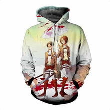 Load image into Gallery viewer, Levi Ackerman &amp; Mikasa Ackermann Hoodie- Attack On Titan 3D Hoodie - JACKET