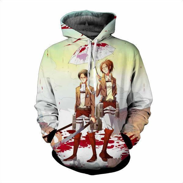 Levi Ackerman & Mikasa Ackermann Hoodie- Attack On Titan 3D Hoodie - JACKET