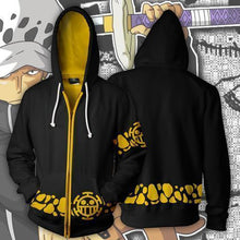 Load image into Gallery viewer, TRAFALGAR LAW COAT COSPLAY ZIP UP HOODIE - ONE PIECE JACKET