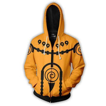 Load image into Gallery viewer, NARUTO NINE TAILS CHARKA MODE ZIP UP HOODIE