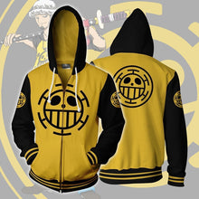 Load image into Gallery viewer, TRAFALGAR LAW LOGO ZIP UP HOODIE