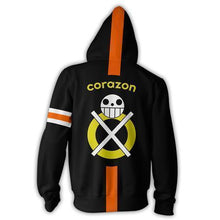 Load image into Gallery viewer, TRAFALGAR LAW CORAZON ZIP UP HOODIE - ONE PIECE HOODIE
