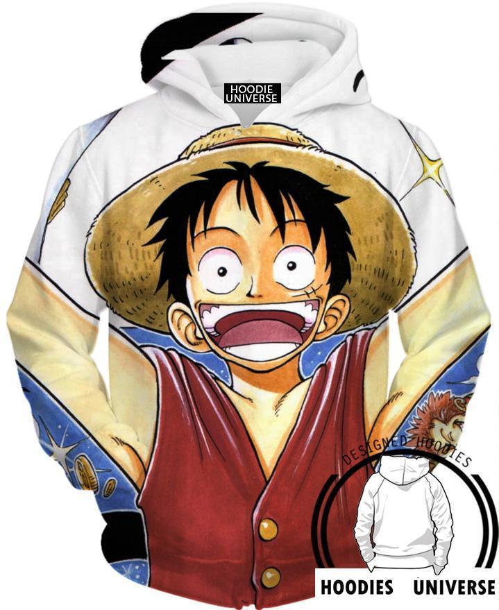 LUFFY LAUGHING HOODIE - ONE PIECE HOODIE - 3D Printed Hoodie