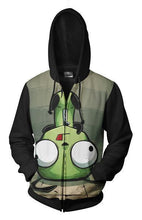 Load image into Gallery viewer, Invader Zim Fall Down Hoodie - Zim Invader Zip Up Jacket